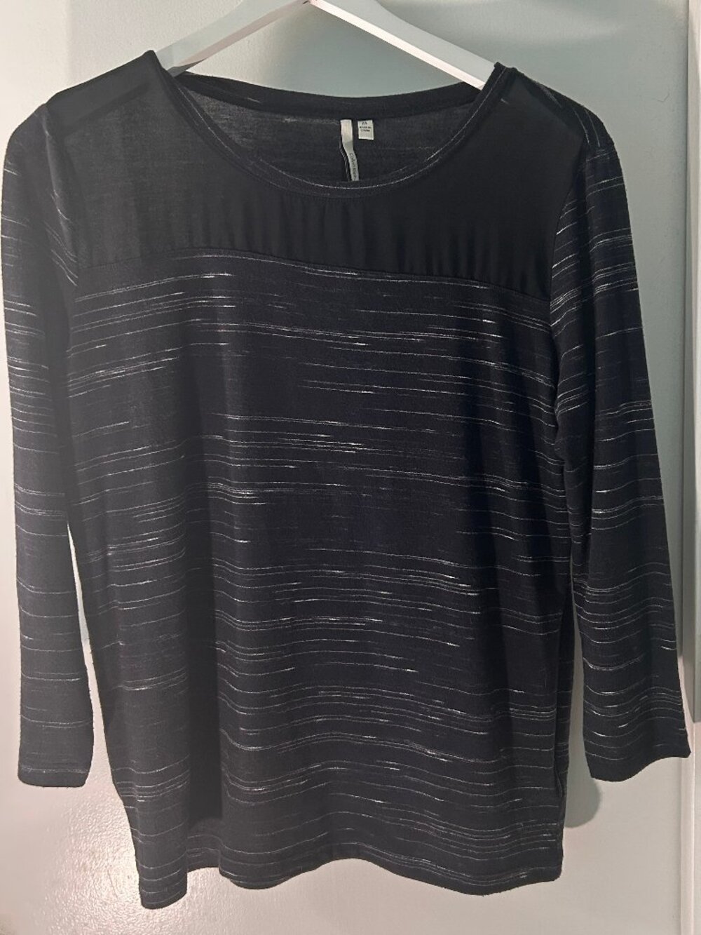 Calvin Klein Jeans Black and White "Stripe" Long Sleeve Top - Size Medium